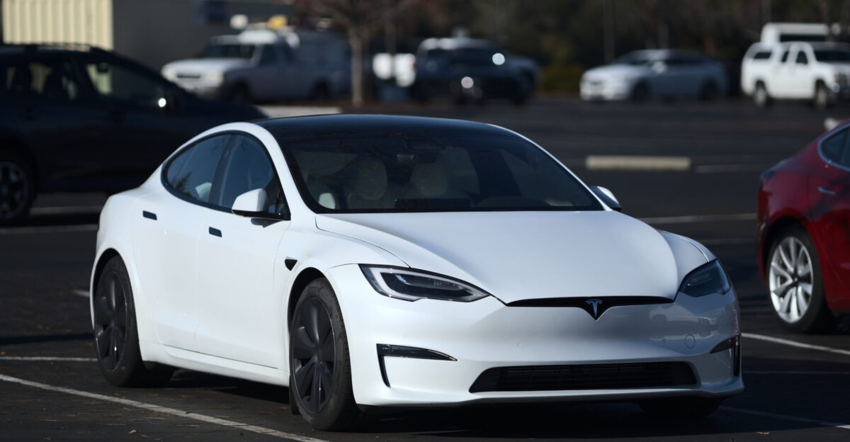 A 2021 Tesla Model S Long Range Starting with 2021 the Model S is nearly completely redesigned with the codename Palladium despite retaining a similar exterior appearance with a new interior new powertrain suspension and other improvements The refresh consists of the dual-motor Long Range and the triple-motor Plaid From the exterior Palladium models can be distinguished from prior models by the shape of the fog lights black trim instead of chrome trim and a rear diffuser Models made after 2022 also have refreshed rear lights and matrix headlights
