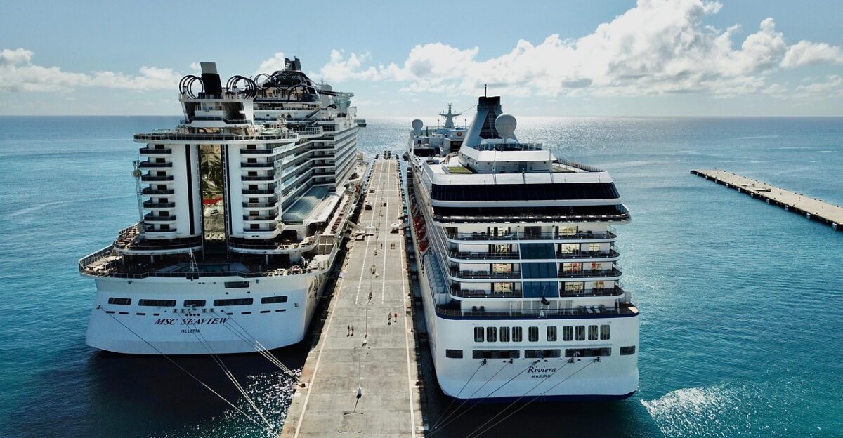 ship cruise ship cruise boat nature port water vacations msc sea view caribbean world travel map of the world globe whimsical captain pirates drone bird s eye view aerial view drone photography travel island